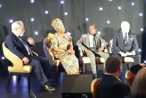 Brian Filling, Marah Louw, Golden Neswisi and David Pratt share memories of Mandela at the Gala Dinner.